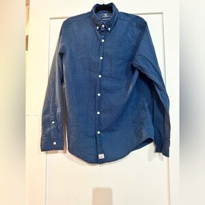 Vineyard Vines Slim Fit Murray Shirt Blue Textured Button Down Shirt